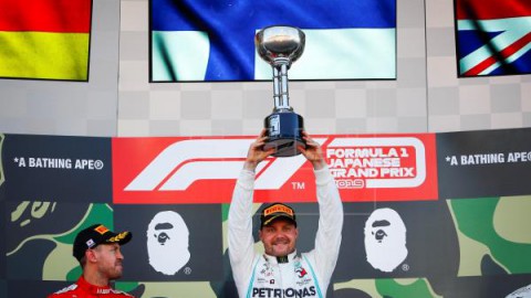 AUTOMOVILISMO GP JAPÓN Bottas aprovecha un error de Vettel y Mercedes celebra su sexta corona