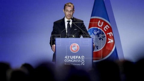 FÚTBOL CONGRESO UEFA Ceferin: `Trabajaremos para que el fútbol europeo siga unido y respetado`
