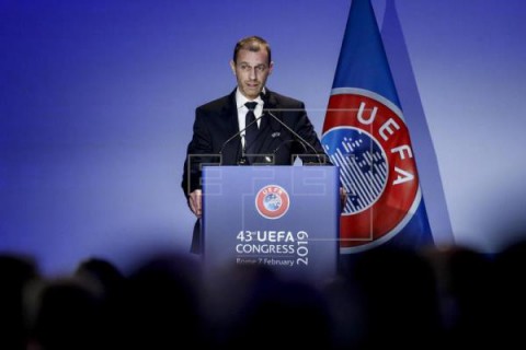 FÚTBOL CONGRESO UEFA Ceferin: `Trabajaremos para que el fútbol europeo siga unido y respetado`