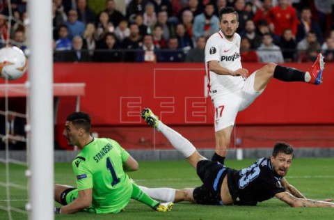 FÚTBOL LIGA EUROPA 2-0. Ben Yedder y Sarabia meten al Sevilla en octavos