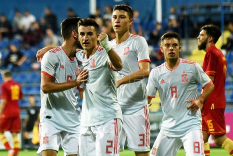 FÚTBOL MONTENEGRO-ESPAÑA SUB-21 0-2. España, líder tras vencer a Montenegro en el debut de Ansu Fati