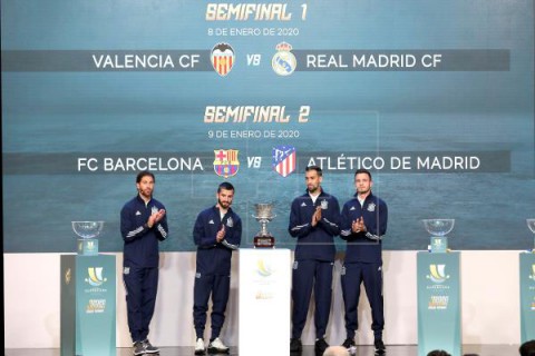 FÚTBOL SUPERCOPA Valencia-R.Madrid y Barça-Atlético, semifinales de la Supercopa en Arabia Saudí